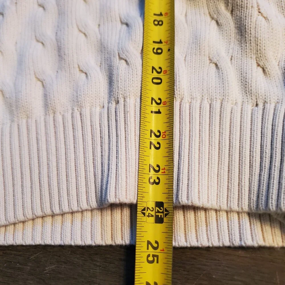 J.Crew Cable Knit Sweater Medium Ivory‎